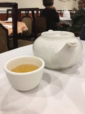 Jasmine tea (for free) at Sun Bo Kong Vegetarian in Vancouver