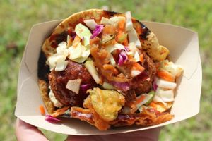 The Texas falaco at Falacos - Food Truck in Houston