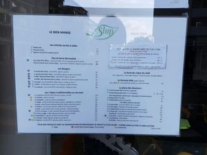 Menu at Slup in Geneva