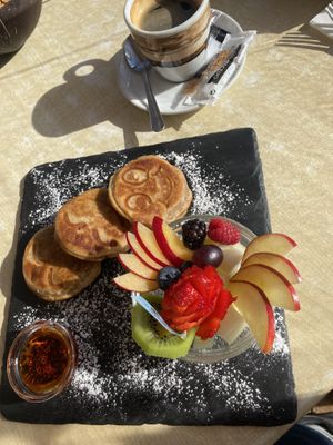 Vegan banana pancakes   at Cafe Nomad in Fuengirola