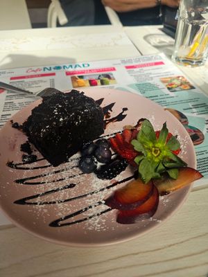 vegan chocolate brownie 😋 at Cafe Nomad in Fuengirola