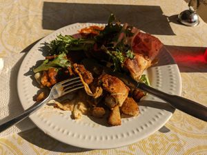 Nepalese burrito (minus a couple bites) at Oy Vey Jewish Bakery and Delicatessen in Terre Haute
