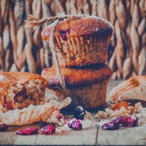 Vegan cranberry muffins.  at Oy Vey Jewish Bakery and Delicatessen in Terre Haute