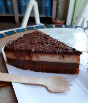 Chocolat and almond cake. at MacroDulces la Espiral in Malaga