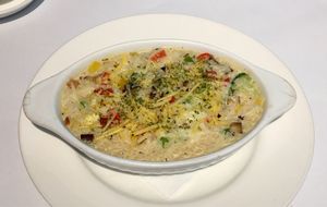 creamy baked rice dish at Le Jardin du Petit Prince in Taichung