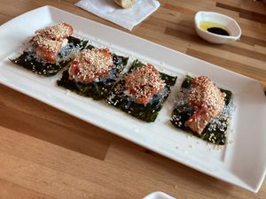 Korean kimchi and konjac sushi at Le Jardin du Petit Prince in Taichung