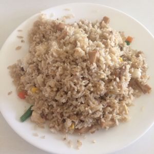 Vegan fried rice with tofu at Loving Hut in Fresno