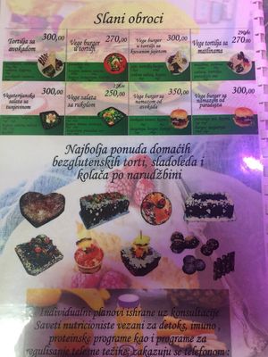 Food menu at Smoothie Bar in Nis