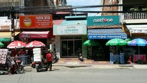 street frontage at La Vie Claire in Phnom Penh