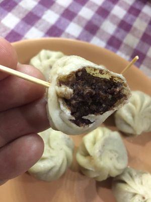 Vegan chocolate momos. at Tara's Vegetarian Restaurant in Pokhara