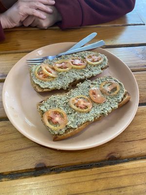 Hummus « roll"  at Tara's Vegetarian Restaurant in Pokhara
