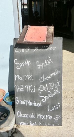 from street at Tara's Vegetarian Restaurant in Pokhara