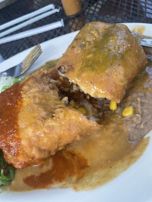 Delicious vegan changa with beyond meat.  at Elmyriachi in Atlanta