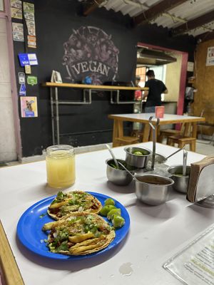 Tacos chicharron  at A Darle Que es Taco Vegano - Churubusco in Mexico City
