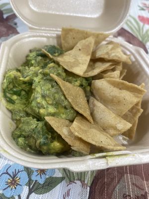 Tasty Guac and Homemade Chips   at A Darle Que es Taco Vegano - Churubusco in Mexico City
