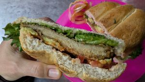 Torta milanesa at A Darle Que es Taco Vegano - Churubusco in Mexico City