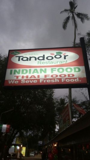 restaurant sign on walking street at Shahbaba Indian Restaurant in Phuket
