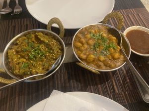 Channa Masala and eggplant bharta  at Shahbaba Indian Restaurant in Phuket