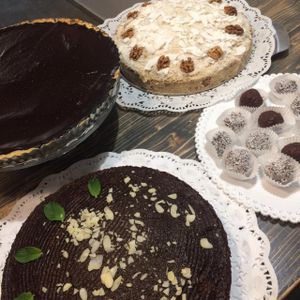 sugar and gluten free cakes  at MoMo Veg Cafe  in Prague