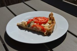 Vegan gluten-free quiche at MoMo Veg Cafe  in Prague