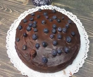 blueberry choc cake at MoMo Veg Cafe  in Prague