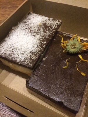 Coconut and apple lil pies, delicious!  at MoMo Veg Cafe  in Prague