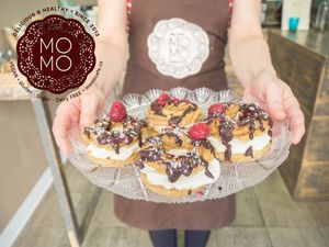Cream puffs at MoMo Veg Cafe  in Prague