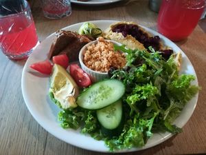 Vegan breakfast option at Blossom in Krakow