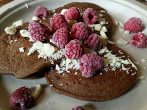 frozen raspberries pancakes at Healthy as Hell in Warsaw