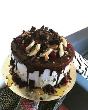 Peanur Butter Banana Cherry Torte at Bez Jaj in Poznan