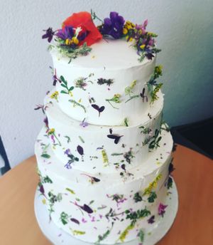 We love making vegan wedding cakes! at Bez Jaj in Poznan