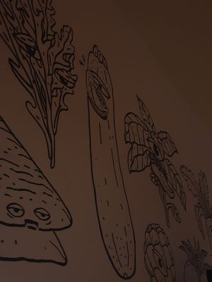 Immaculate wall art! at Vege Pizza in Poznan