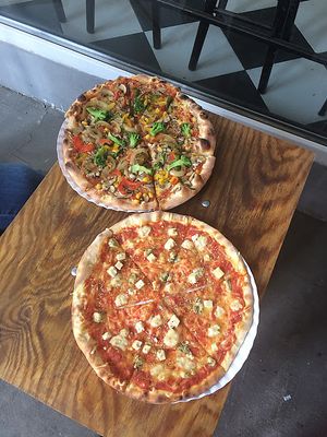 pizza americana and quarto formaggi at Vege Pizza in Poznan
