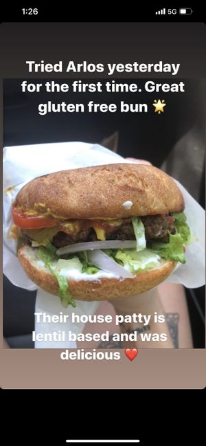 Gf lentil based burger!   at Arlo's Food Truck - Spider House Cafe in Austin