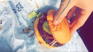 BBQ with added seitan bacon at Arlo's Food Truck - Spider House Cafe in Austin