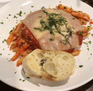 Vegan chickin parm at Mozzarella Fellas in Winston-salem