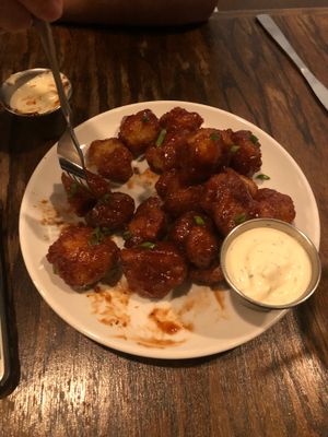 BBQ Cauliflower wings with vegan ranch  at Mozzarella Fellas in Winston-salem