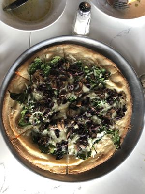 GF Mushroom Pizza at Mozzarella Fellas in Winston-salem