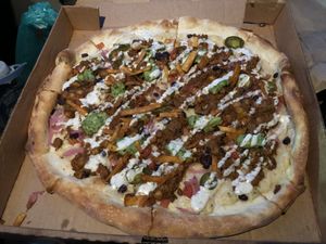 Chorizo pizza 🤤 at Mozzarella Fellas in Winston-salem