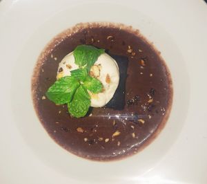 Vegan Chocolate cake with Vanilla Ice Cream at Chamkar - National Rd in Siem Reap