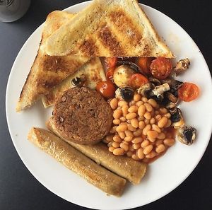 full vegan breakfast at Breakfast Brunch and Lunch in Edinburgh