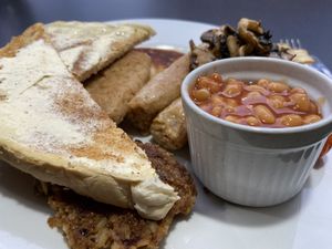 Vegan breakfast with a vegan Lorne thrown in for good measure at Breakfast Brunch and Lunch in Edinburgh