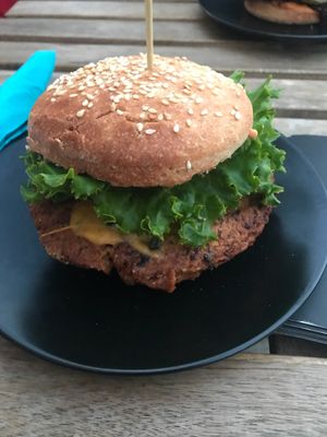 Burger made of Beans at Universum in Hannover