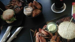 Some burgers and some nuggets. at Universum in Hannover