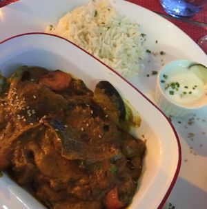 vegan curry with rice  at La Tabla De Sitges in Sitges