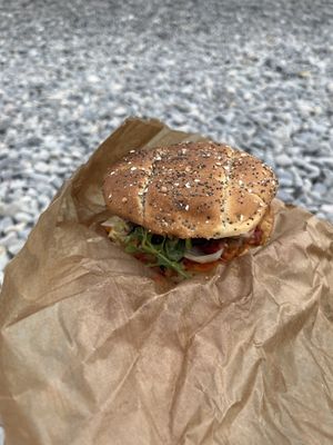 Came back for the By the Veranda burger and it was AMAZING. Perfect for our beach picnic  at Caju in Nice