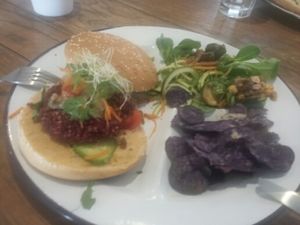 vegan Burger  at Caju in Nice