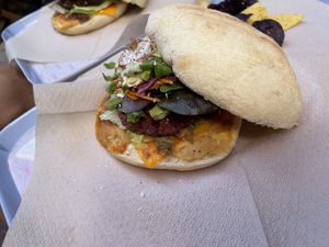 Veranda Burger with cheese  at Caju in Nice