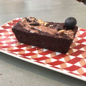 Delicious adzuki bean brownie at Caju in Nice