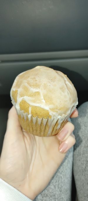 Vegan pumpkin spice muffin at Coffee Plant Roaster in Eugene